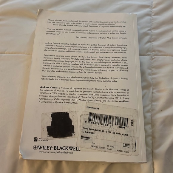 Syntax a generative introduction text book Andrew carnie - Picture 4 of 4